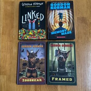 🎁Gordon Korman Books Linked Memory Maze Zoobreak Framed Hardcover Young Readers